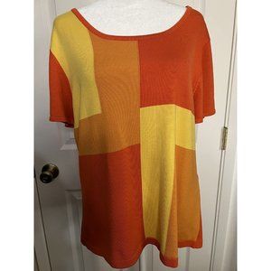 Stunning Grace Dane Lewis Short Sleeve Sweater Women’s Sz XL Silk Blend